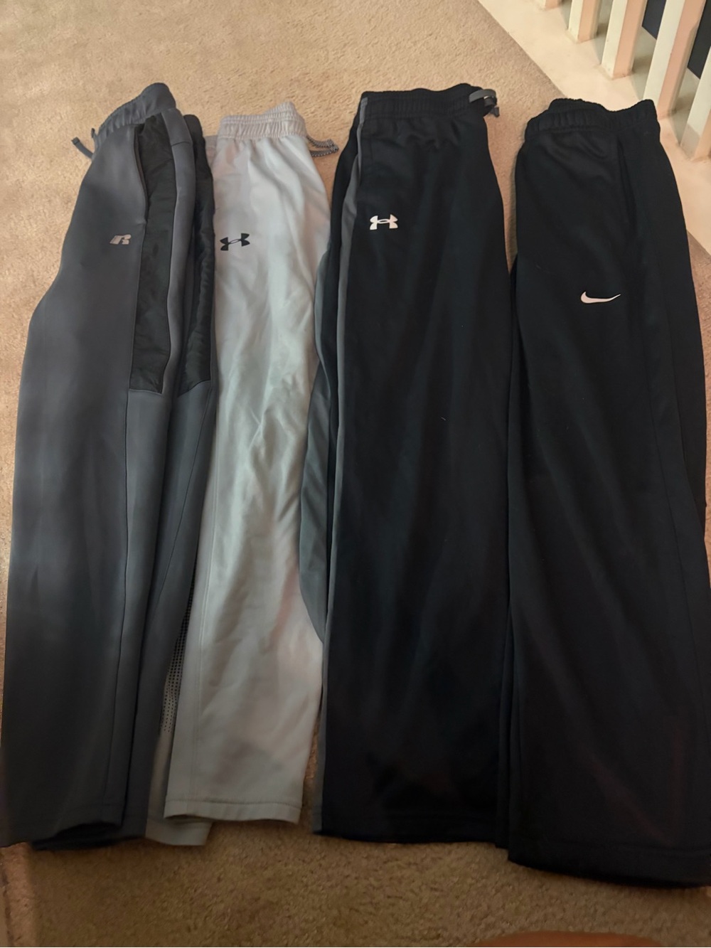 Assorted brands Under Armour Boys' gray black Athletic Pants bundle